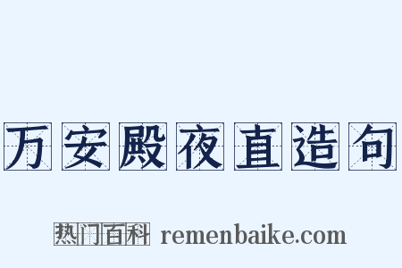 万安殿夜直造句是什么意思的图片